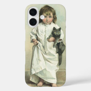 Coque Pour iPhone 16 Fille victorienne vintage en chemise de nuit avec 