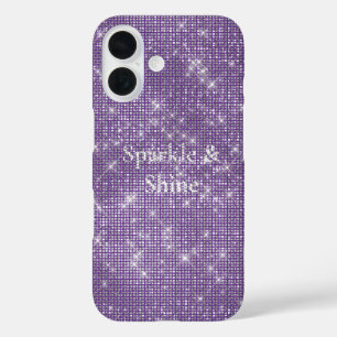 Coque Pour iPhone 16 Fille violette brillante étincelante