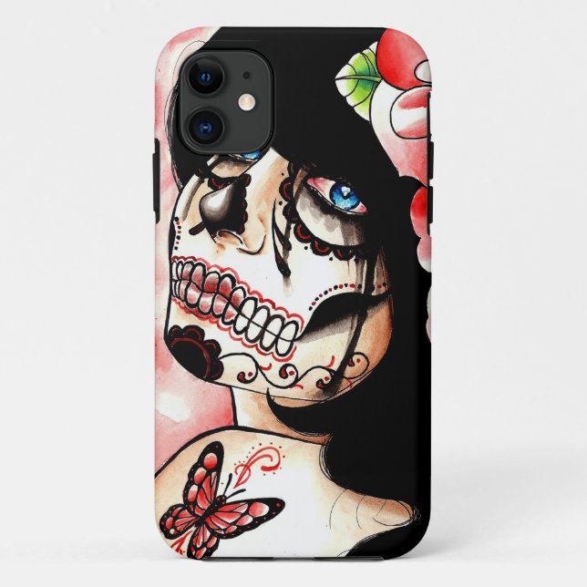 Coques Case-Mate iPhone Fille vivante de crâne de sucre (Dos)