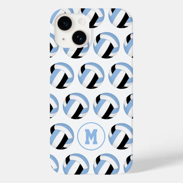 Coques Case-Mate iPhone filles bleu clair noir volleyballs motif (Verso)