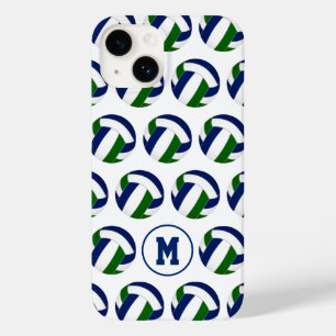 Coque Pour iPhone 14 filles bleu vert volleyballs motif