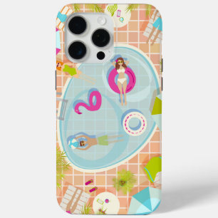 Coque iPhone 15 Pro Max Filles en bikini et garçons jouant à un jeu de pis