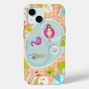 Coque Pour iPhone 15 Filles en bikini et garçons jouant à un jeu de pis