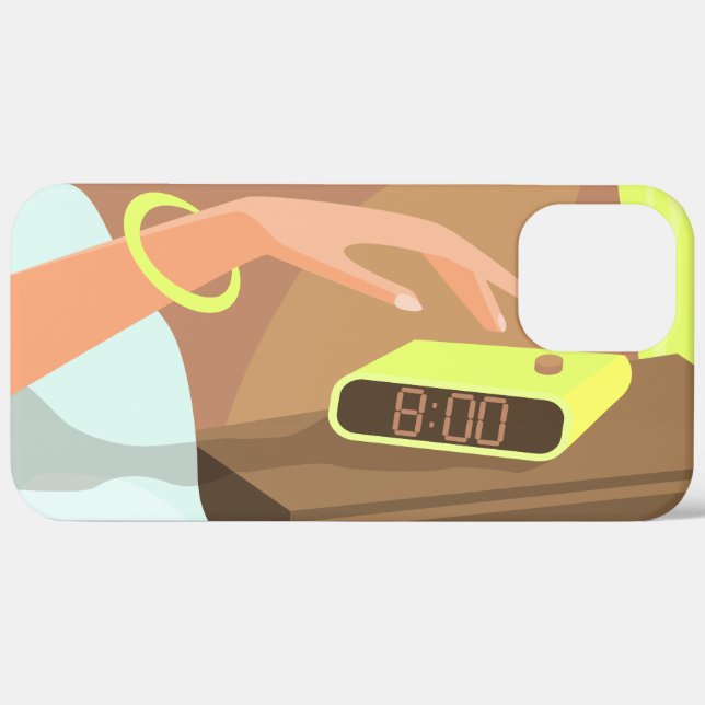 Coques Case-Mate iPhone Filles main poussant sur le bouton snooze du révei (Retour (horizontal))