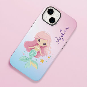 Coque Pour iPhone 14 Filles mignonnes sirènes personnalisées
