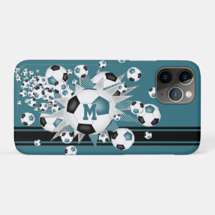 Case-Mate iPhone Case filles monogrammées balle de football étoiles noir