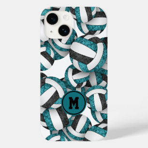 Coque Pour iPhone 14 Filles noir turquoise couleurs de l'équipe à motif