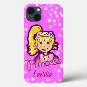 iPhone 13 Case Filles nommé princesse étoile lilas rose