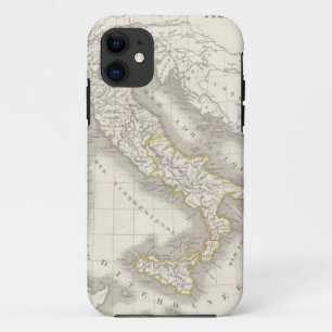 Coque iPhone 11 Fin gourmet vintage d'Italien de carte de l'Italie