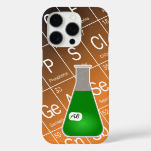 iPhone 16 Pro Case Fiole Erlenmeyer vert (avec initiales) Chimie