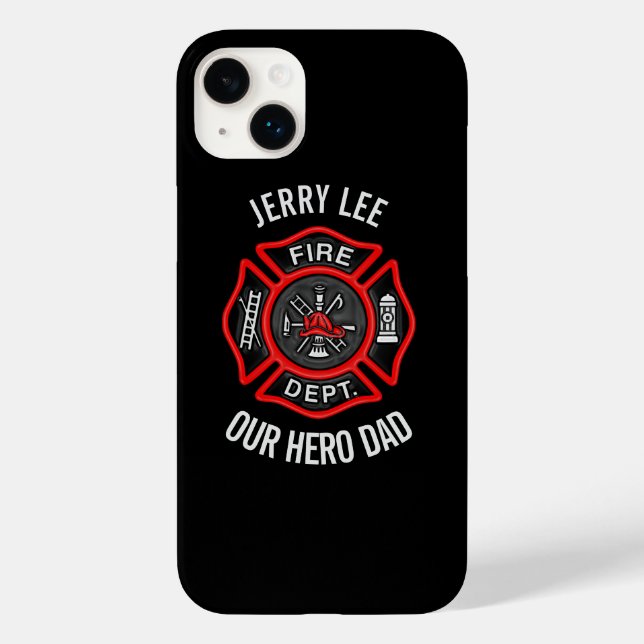 Coques Case-Mate iPhone Firefighter Nom de texte personnalisé Personnalisé (Verso)