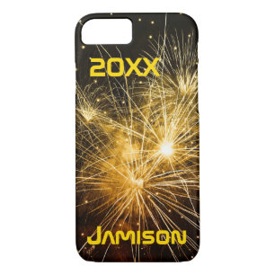 Case-Mate iPhone Case Fireworks Gold sur Dark Arrière - plan Custom
