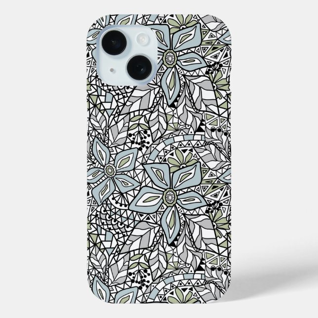 Coques Case-Mate iPhone Fishnet lace floral pattern white pink black (Verso)