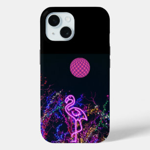 Coque Pour iPhone 15 Flamant rose à la soirée dansante.