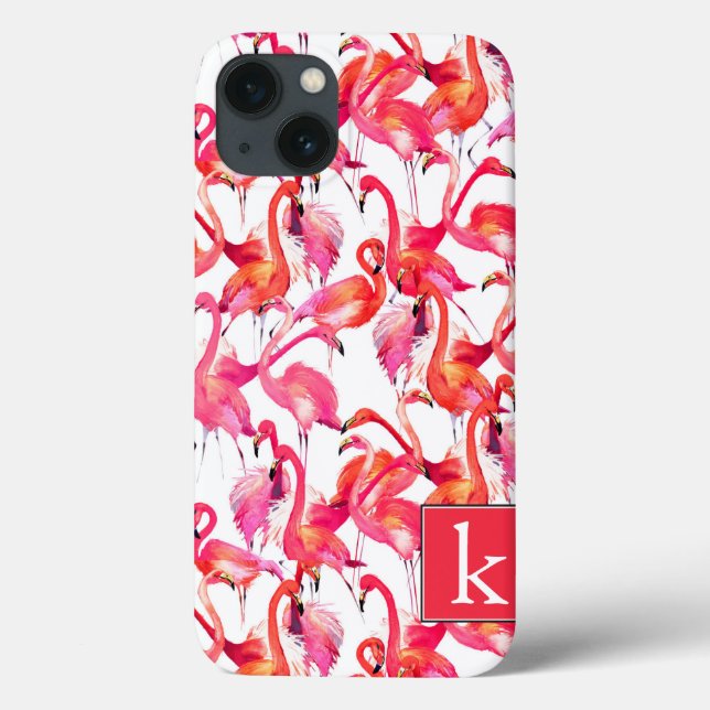 Coques Case-Mate iPhone Flamant rose Aquarelle En Aquarelles | Ajouter Vot (Verso)