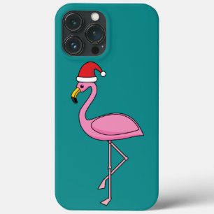 Case-Mate iPhone Case Flamant rose de Noël avec Santa Hat