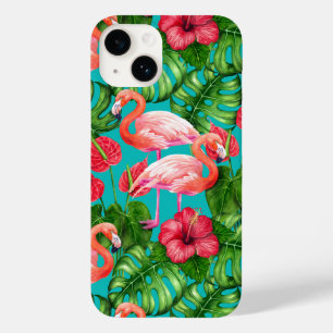 Coque Pour iPhone 14 Flamant rose et aquarelle du jardin tropical