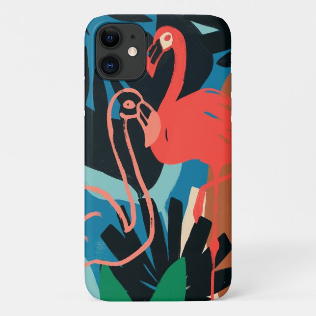 Coques Case-Mate iPhone Flamant rose funky (Dos)
