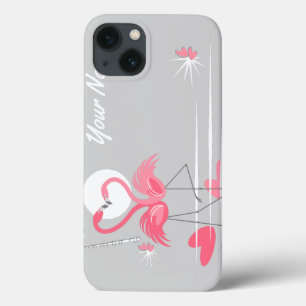 Etui iPhone 13 Flamant rose Love Side Name IPad Mini horizontal