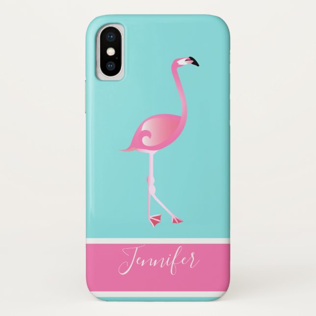 Coques Case-Mate iPhone Flamant rose rose personnalisé (Dos)