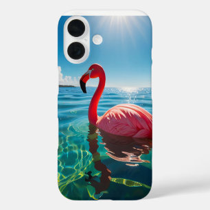 Coque Pour iPhone 16 Flamant rose Rose Sous Le Ciel