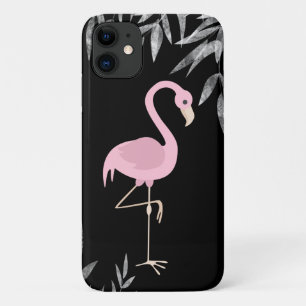 Case-Mate iPhone Case Flamant rose rose tropical sur la plage noire Dram