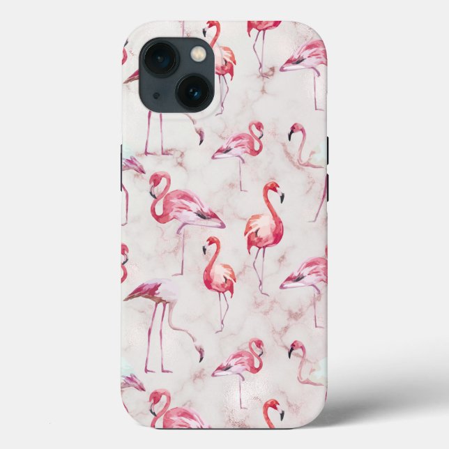 Coques Case-Mate iPhone Flamants roses Abstraits roses Aquarelle moderne (Verso)