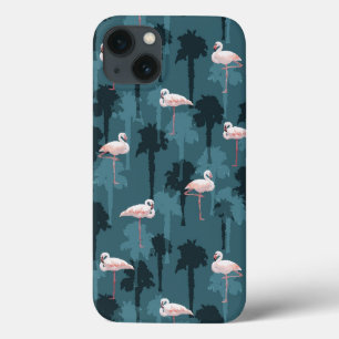 Case-Mate iPhone Case Flamants roses en pastel sur Teal