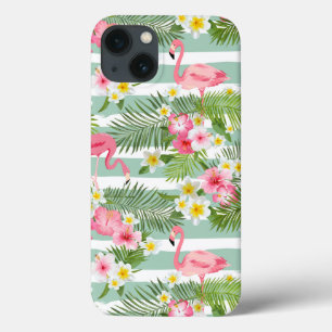 iPhone 13 Case Flamants roses Et Rayures