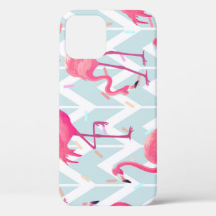 Case-Mate iPhone Case Flamants roses gris clair : Vintage tropical.