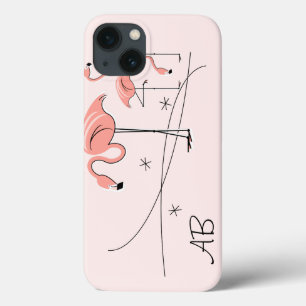 Etui iPhone 13 Flamants roses Pink Trio 3 'Monogram' iPad Mini co