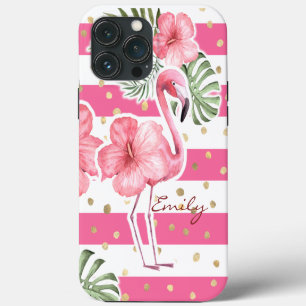 Case-Mate iPhone Case Flamants roses roses modernes Tropical Floral Pers