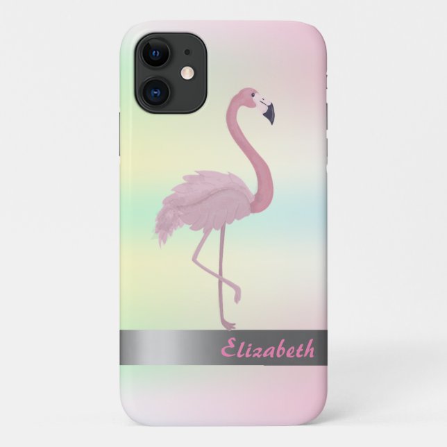 Coques Case-Mate iPhone Flamants roses tendance Holographique Iridescente (Dos)