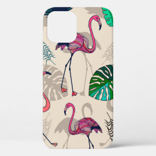 Case-Mate iPhone Case flamigos roses et feuilles tropicaux sans couture