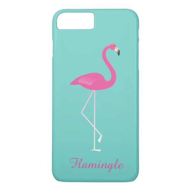 Coques Case-Mate iPhone Flamingle Flamant rose iPhone 7 Plus - turquoise (Dos)