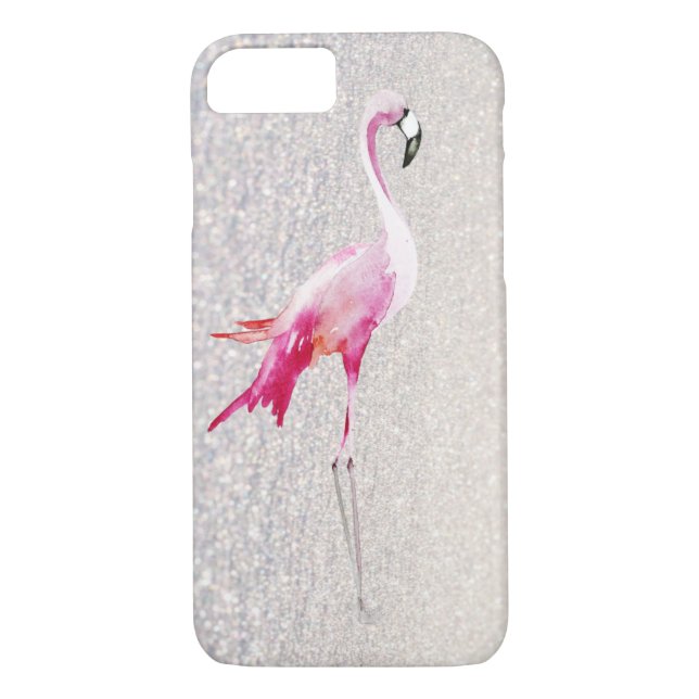 Coques Case-Mate iPhone Flamingo d'aquarelle rose chic blanc imitation par (Dos)