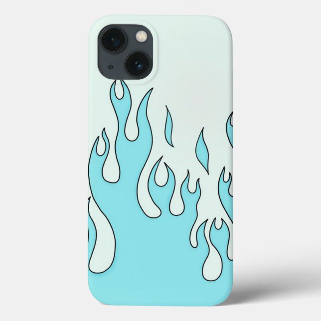 Coques Case-Mate iPhone Flamme bleu clair (Verso)