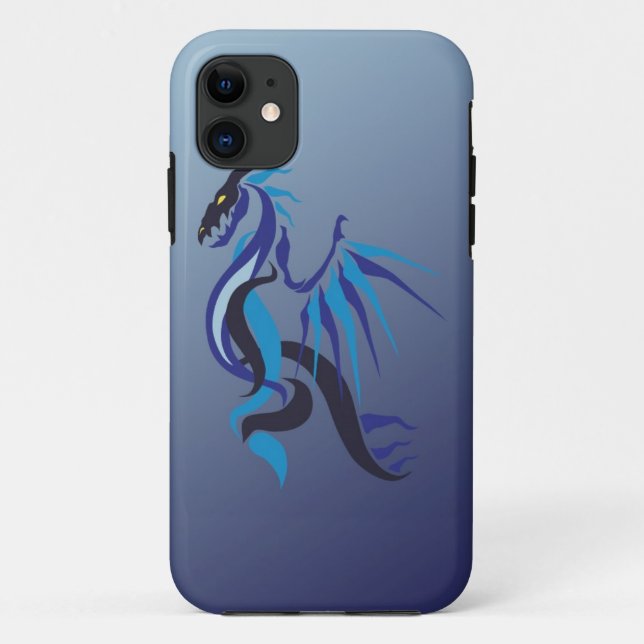 Coques Case-Mate iPhone Flamme de dragon bleu (Dos)