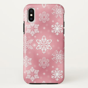 Coque Case-Mate Pour iPhone Flamme de neige blanche rose motif Noël dix rudes