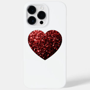 Coques Pour iPhone Flamme de parties scintillant de coeur rouge foncé