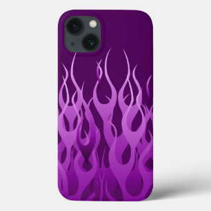 iPhone 13 Case Flammes de course violet cool élégant