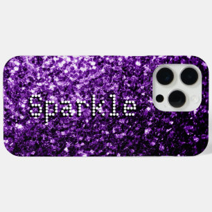 Coque iPhone 15 Pro Max Flammes parties scintillant violettes foncées scin