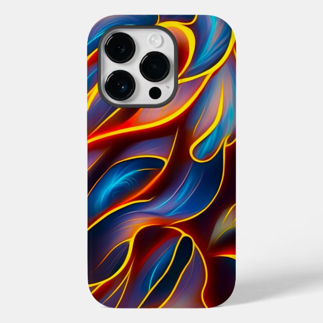 Coques Case-Mate iPhone Flammes rouges bleues Abstraites (Verso)