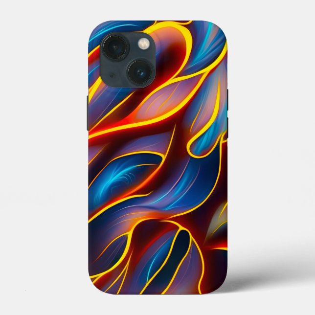 Coques Case-Mate iPhone Flammes rouges bleues Abstraites (Verso)