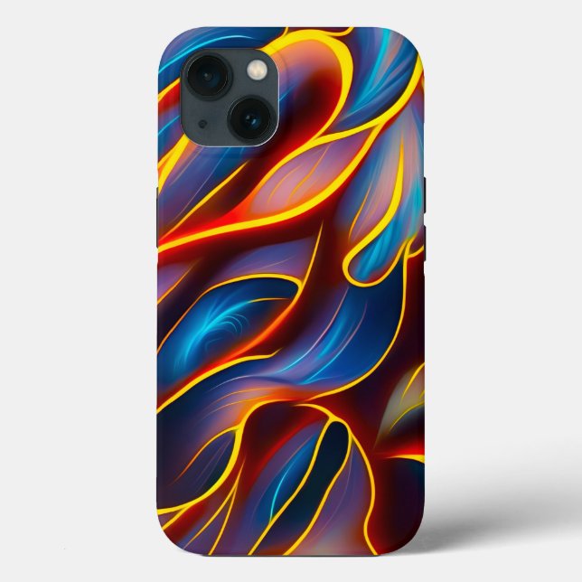 Coques Case-Mate iPhone Flammes rouges bleues Abstraites (Verso)