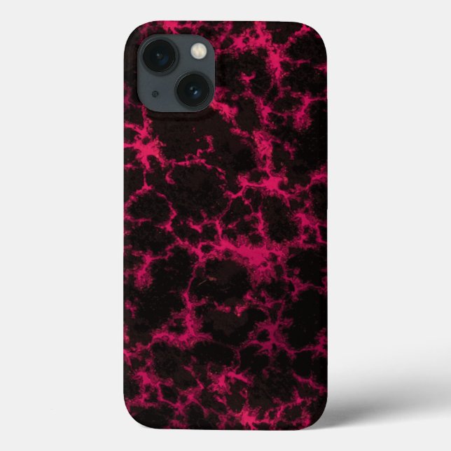 Coques Case-Mate iPhone Flammes vives tachetées rose et noir (Verso)