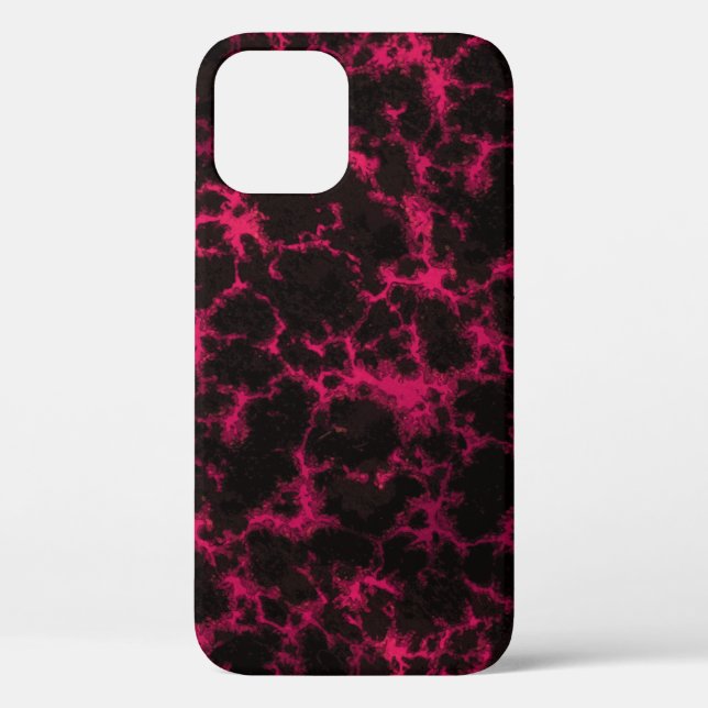 Coques Case-Mate iPhone Flammes vives tachetées rose et noir (Verso)