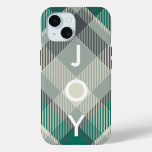 Coque Pour iPhone 15 Flannel En vichy laide doux Plaid Joyeux Noël