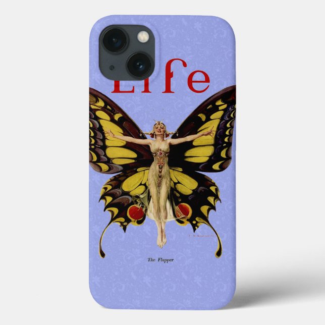Coques Case-Mate iPhone Flapper Butterfly Flying Woman Illustration (Verso)
