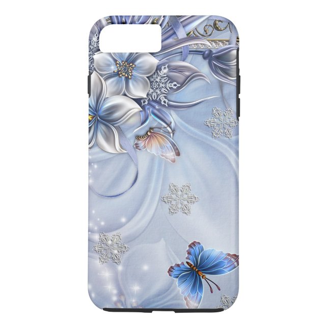 Coques Case-Mate iPhone Flèche de neige (Winter Snowflakes Blue Butterfly iPhone Case)